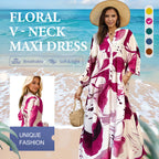 🔥Summer Hot Sale 49% OFF!!💃Women’s Floral V-Neck Maxi Dress