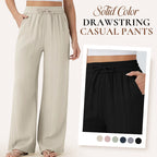 ⏰ Now only 50% off!👍✨ Lightweight Linen Pants Solid Color Drawstring Casual Pants -🥰Breathable & Skin-Friendly