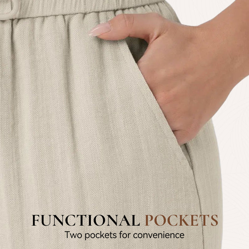 ⏰ Now only 50% off!👍✨ Lightweight Linen Pants Solid Color Drawstring Casual Pants -🥰Breathable & Skin-Friendly