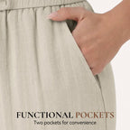 ⏰ Now only 50% off!👍✨ Lightweight Linen Pants Solid Color Drawstring Casual Pants -🥰Breathable & Skin-Friendly