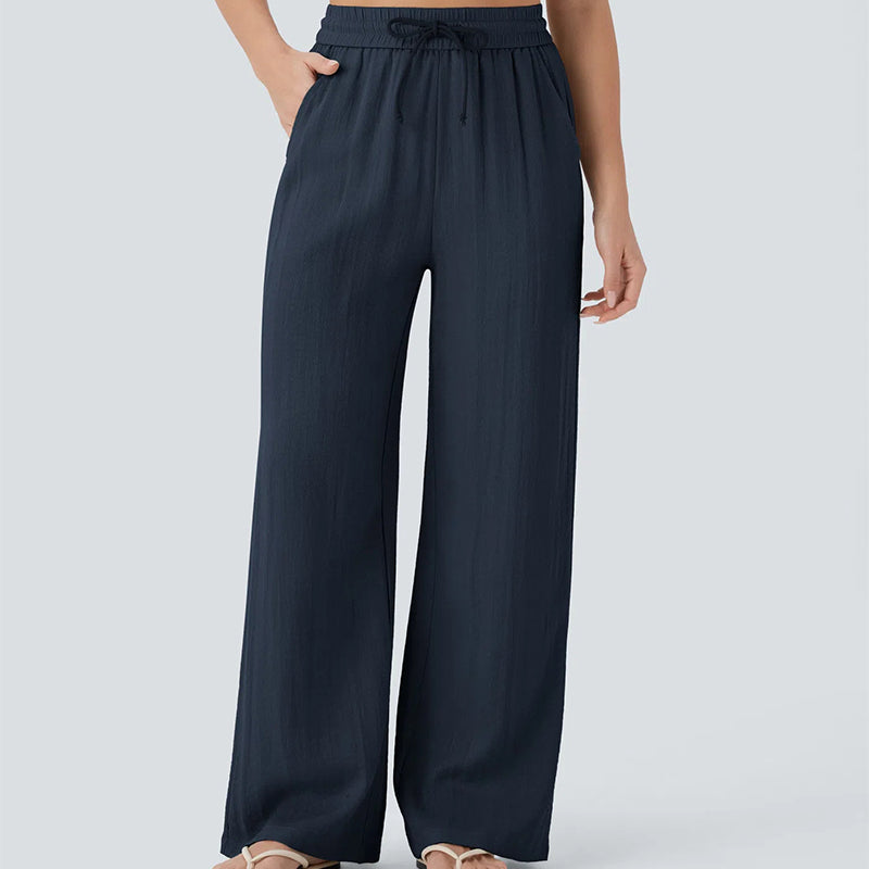⏰ Now only 50% off!👍✨ Lightweight Linen Pants Solid Color Drawstring Casual Pants -🥰Breathable & Skin-Friendly