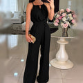 Women's Casual Ruched Halter Jumpsuits