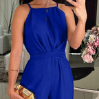 Women's Casual Ruched Halter Jumpsuits