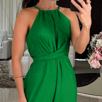 Women's Casual Ruched Halter Jumpsuits