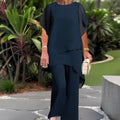 ⏰ Now only 50% off!💥Charming Irregular Top & Wide Leg Pants Set