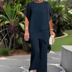 ⏰ Now only 50% off!💥Charming Irregular Top & Wide Leg Pants Set