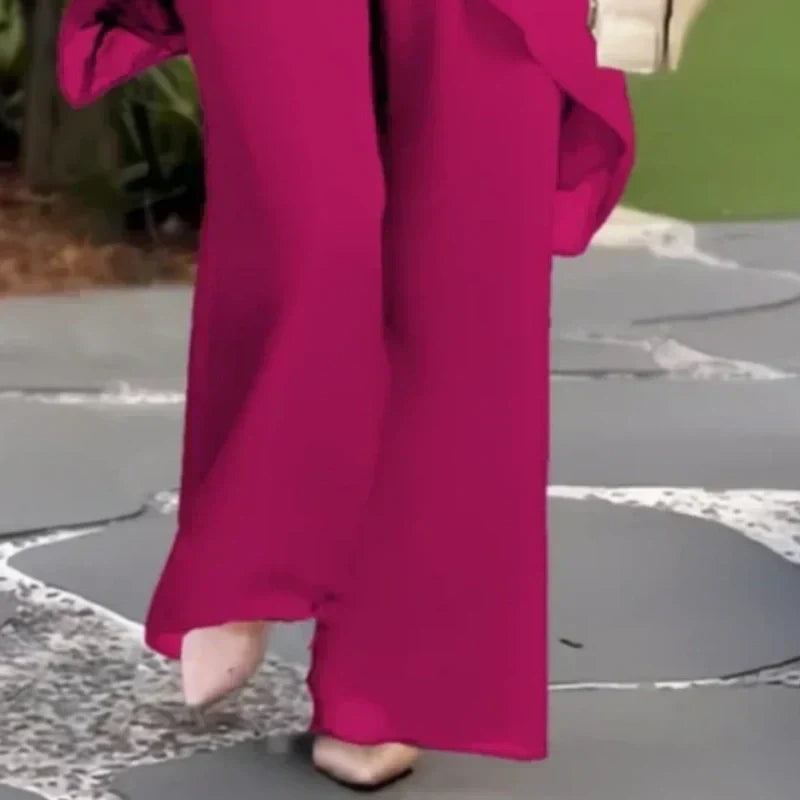 ⏰ Now only 50% off!💥Charming Irregular Top & Wide Leg Pants Set
