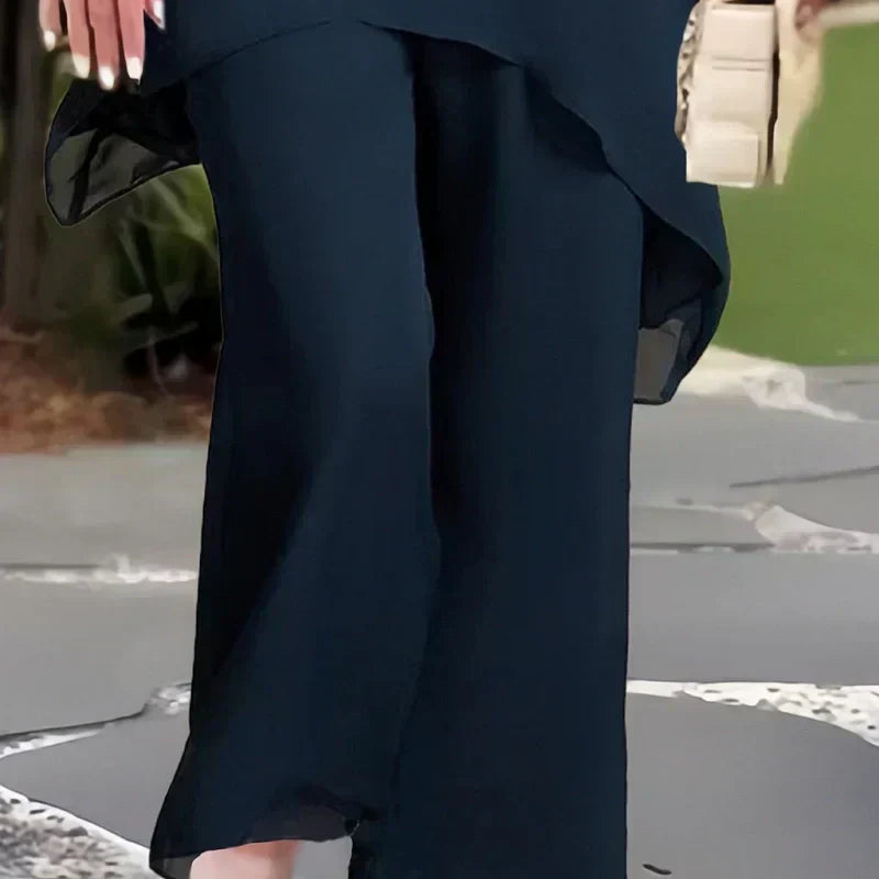 ⏰ Now only 50% off!💥Charming Irregular Top & Wide Leg Pants Set