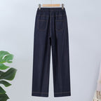 Drawstring High-Waisted Straight-Leg Pants