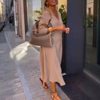 Women's V-Neck Solid Dress