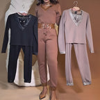 Comfortable Stylish Set - V-Neck Top & Drawstring Pants