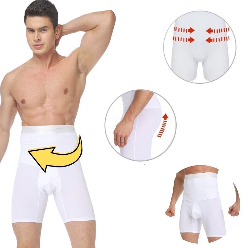 Men's High Waist Shapewear Boxer Briefs