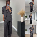 ⏰FLASH SALE 49% OFF🔥Women's Long Sleeve Blazer & Wide Leg Pant 2-Piece Set
