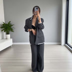 ⏰FLASH SALE 49% OFF🔥Women's Long Sleeve Blazer & Wide Leg Pant 2-Piece Set