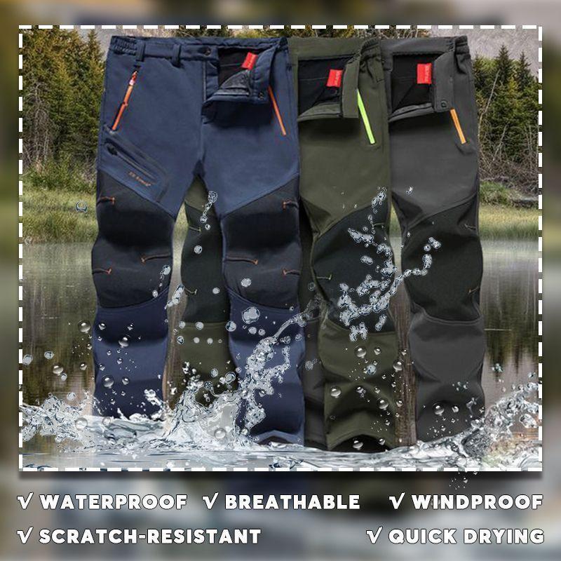 🏆LAST DAY SALE 50% OFF!!🔥Men's Waterproof Winter Trousers with Fleece Lining Cargo Pants