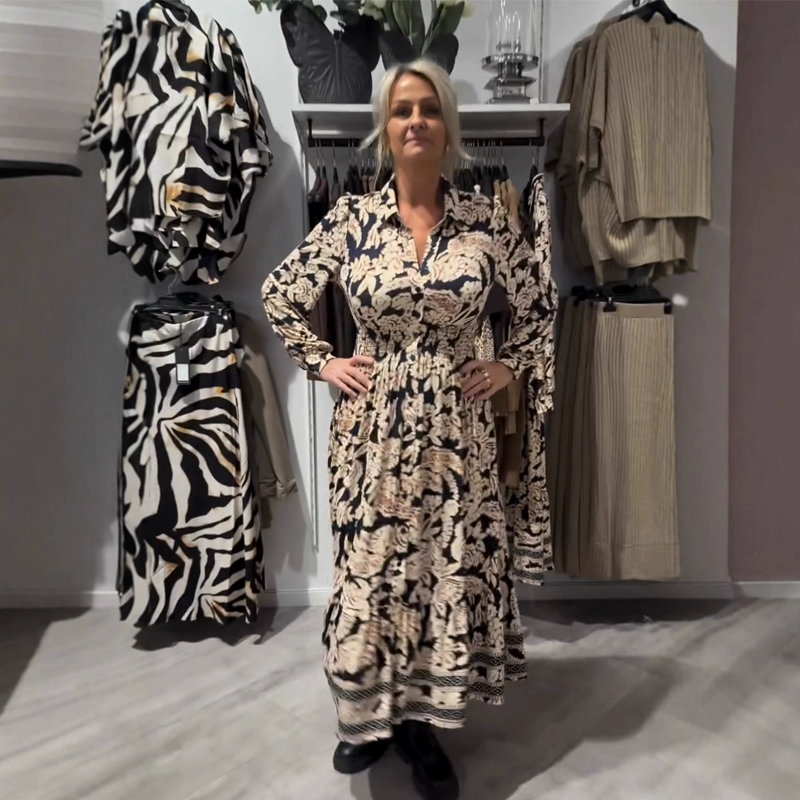 👗Limited-time offer: 50% off-Graceful Floral Print Long Sleeve Dress