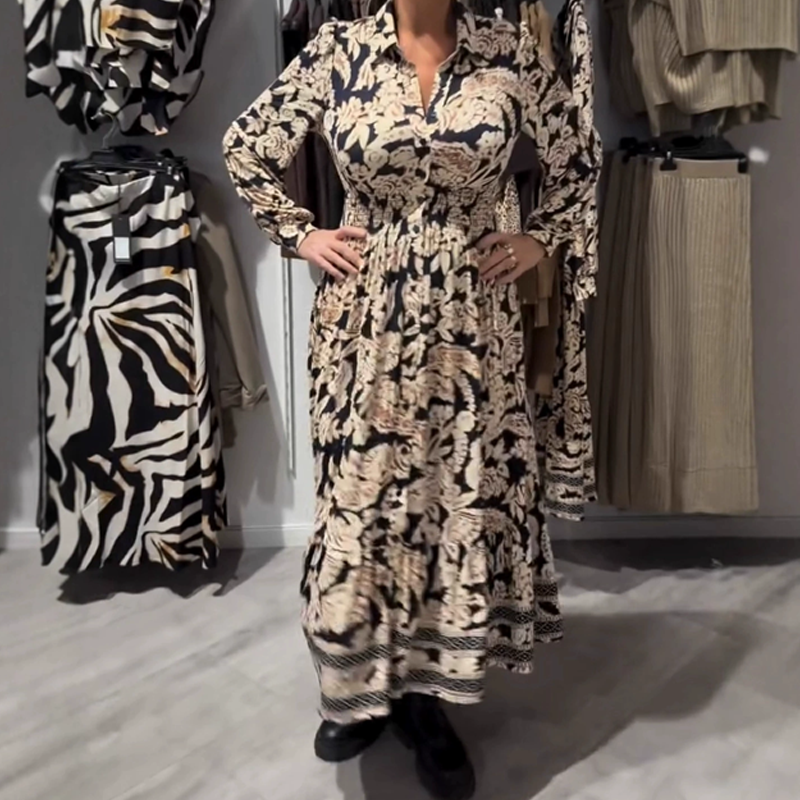 👗Limited-time offer: 50% off-Graceful Floral Print Long Sleeve Dress