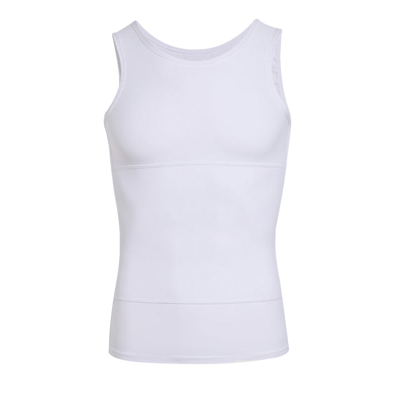 Plain men's compression tank top with tummy control