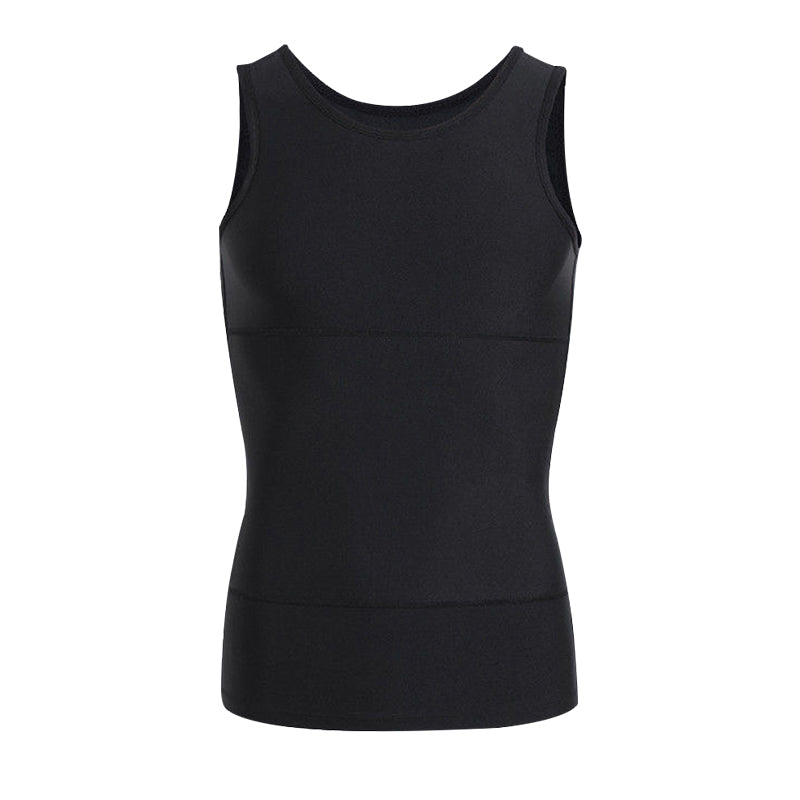 Plain men's compression tank top with tummy control