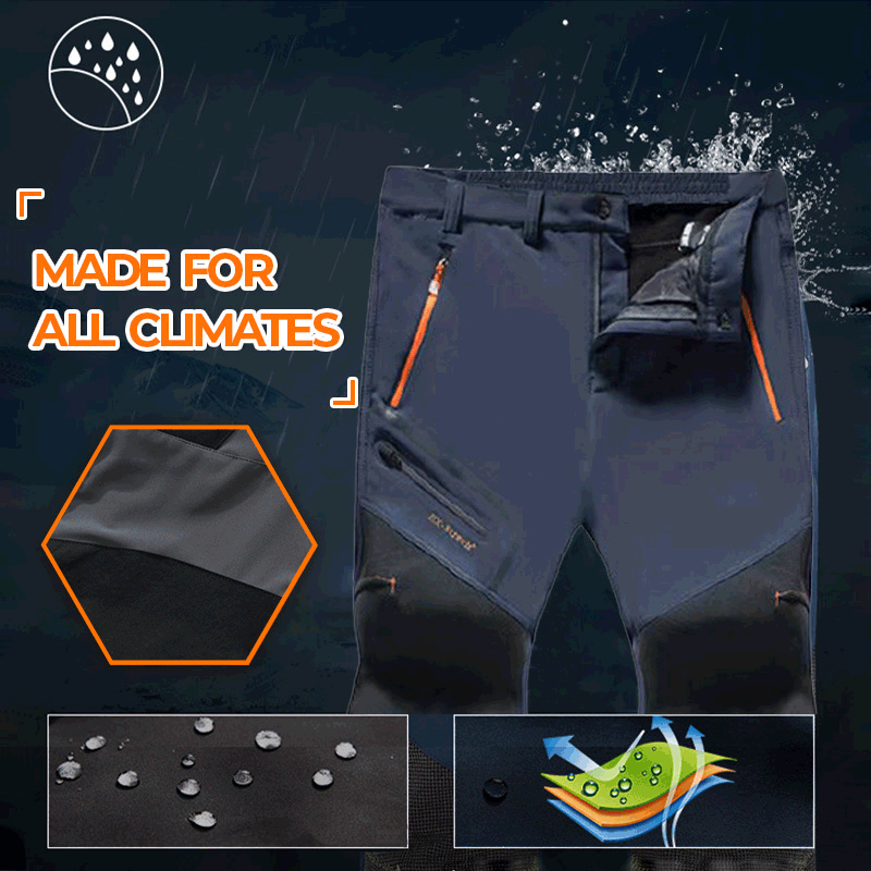 🏆LAST DAY SALE 50% OFF!!🔥Men's Waterproof Winter Trousers with Fleece Lining Cargo Pants