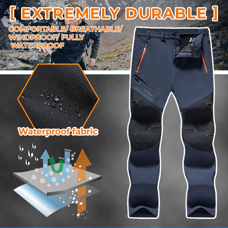🏆LAST DAY SALE 50% OFF!!🔥Men's Waterproof Winter Trousers with Fleece Lining Cargo Pants