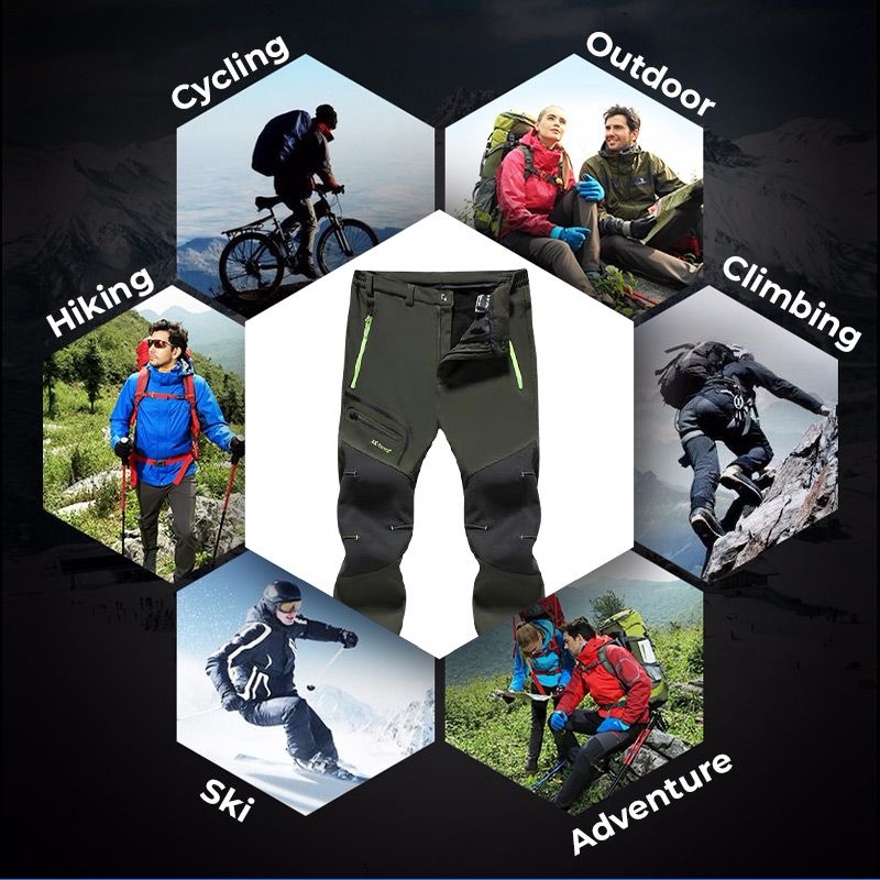 🏆LAST DAY SALE 50% OFF!!🔥Men's Waterproof Winter Trousers with Fleece Lining Cargo Pants