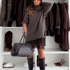 Women's Turtleneck Sweater Mini Dress Set