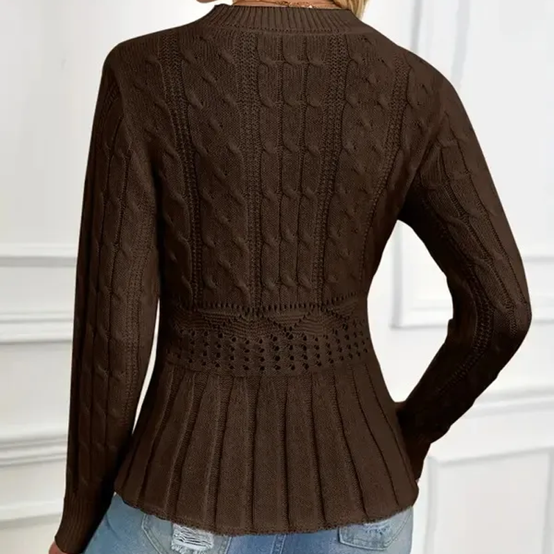 🎅🔥Buy 2 get free shipping⏳Women's Chunky-Knitted Crew Neck Peplum Sweater
