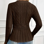 🎅🔥Buy 2 get free shipping⏳Women's Chunky-Knitted Crew Neck Peplum Sweater