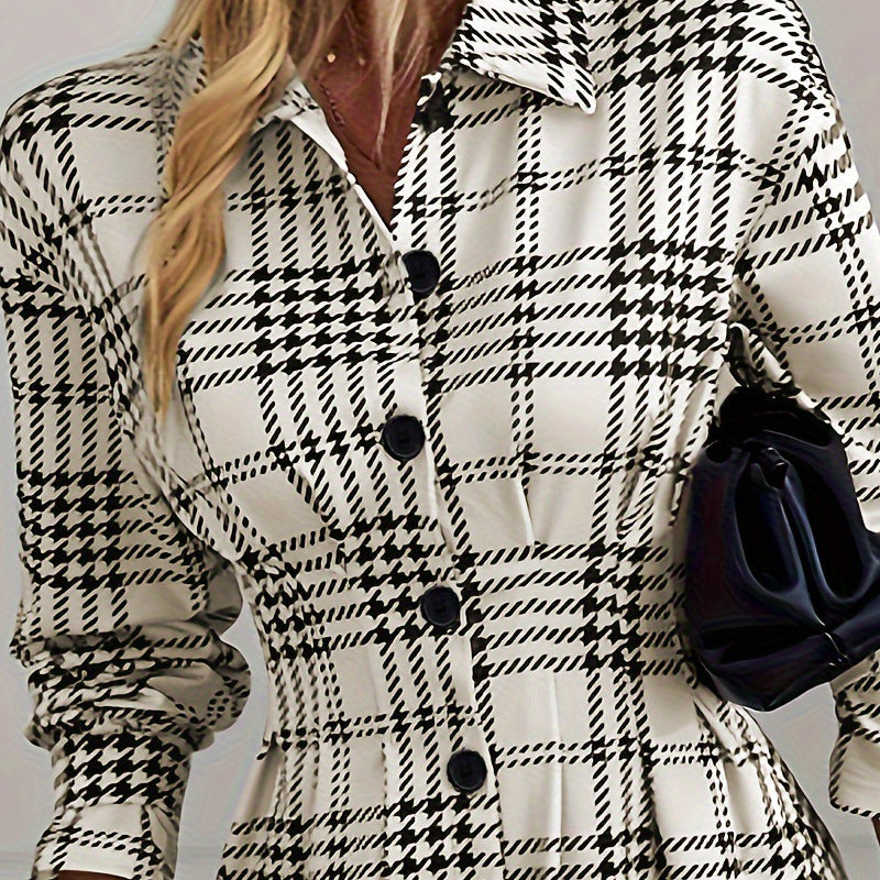 💥Christmas Sale 50% OFF👗French-Inspired Plaid A-Line Dress ✨The perfect holiday party dress! Elegant & festive for Christmas events🌟