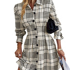 💥Christmas Sale 50% OFF👗French-Inspired Plaid A-Line Dress ✨The perfect holiday party dress! Elegant & festive for Christmas events🌟
