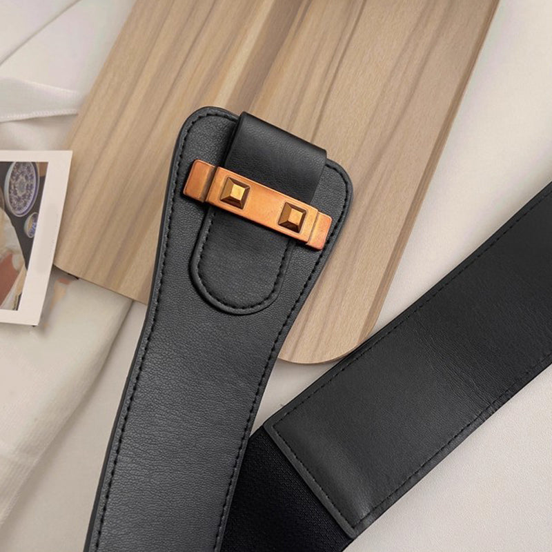 Women's Retro Chic Metal Buckle Wide Belt