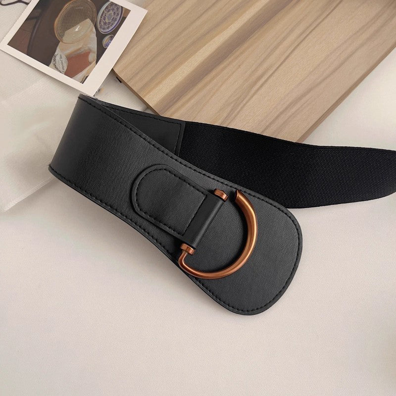 Women's Retro Chic Metal Buckle Wide Belt