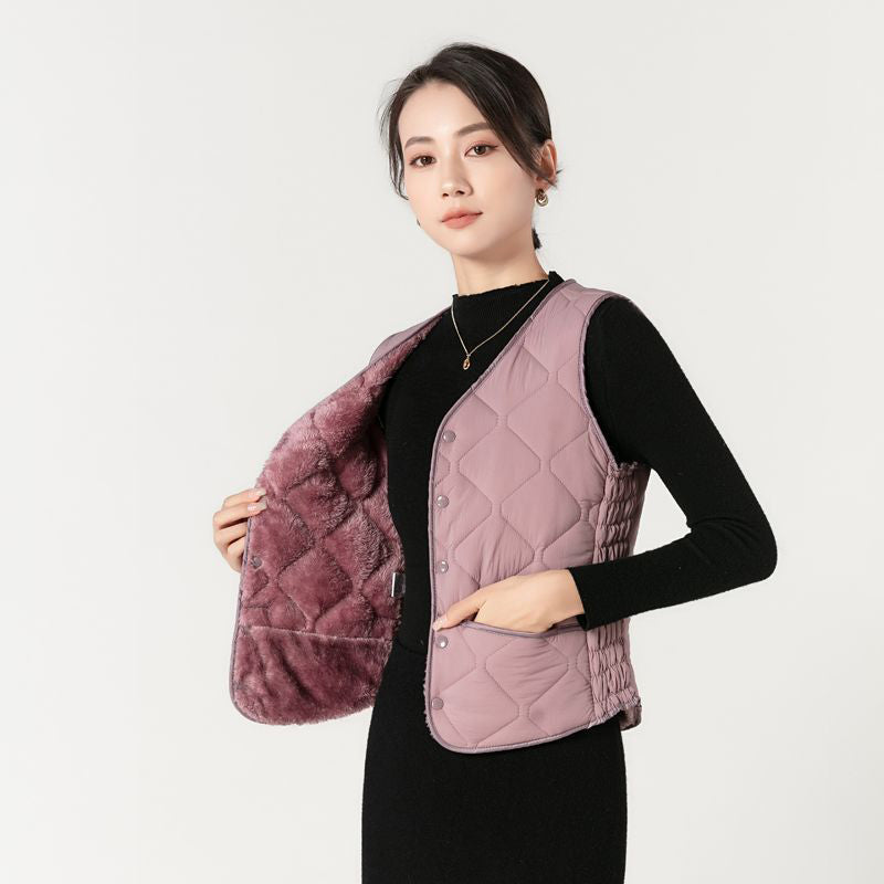 Women's Warm Quilted Lightweight Fitted Vest