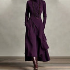 🎅🏻50% OFF🎉Women's Elegant High-Neck Asymmetrical Draped Maxi Dress