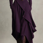 🎅🏻50% OFF🎉Women's Elegant High-Neck Asymmetrical Draped Maxi Dress