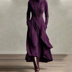 🎅🏻50% OFF🎉Women's Elegant High-Neck Asymmetrical Draped Maxi Dress
