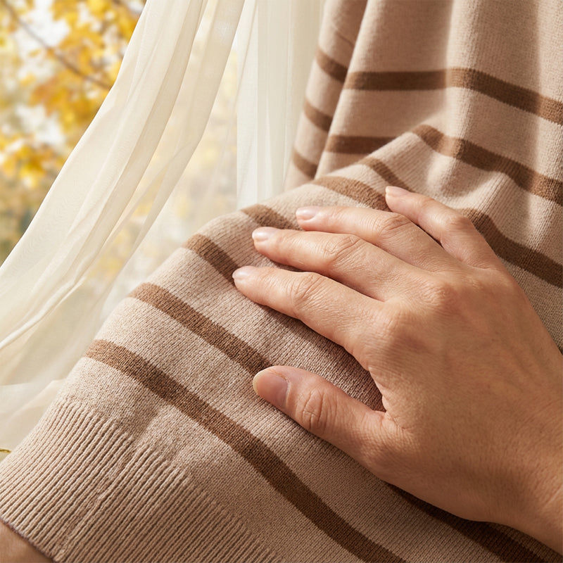 Casual Striped Top & Ankle-Length Pants Set