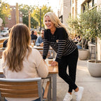 Casual Striped Top & Ankle-Length Pants Set