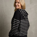 Casual Striped Top & Ankle-Length Pants Set