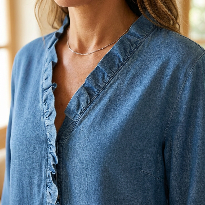 🔥2026 Hot Sale🔥Women's Casual Ruffle V-Neck Shirt