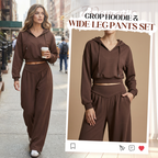 ⏰ Now only 50% off!👖🌞Women’s Crop Hoodie & Wide-Leg Pants | Effortless Street Style🎐