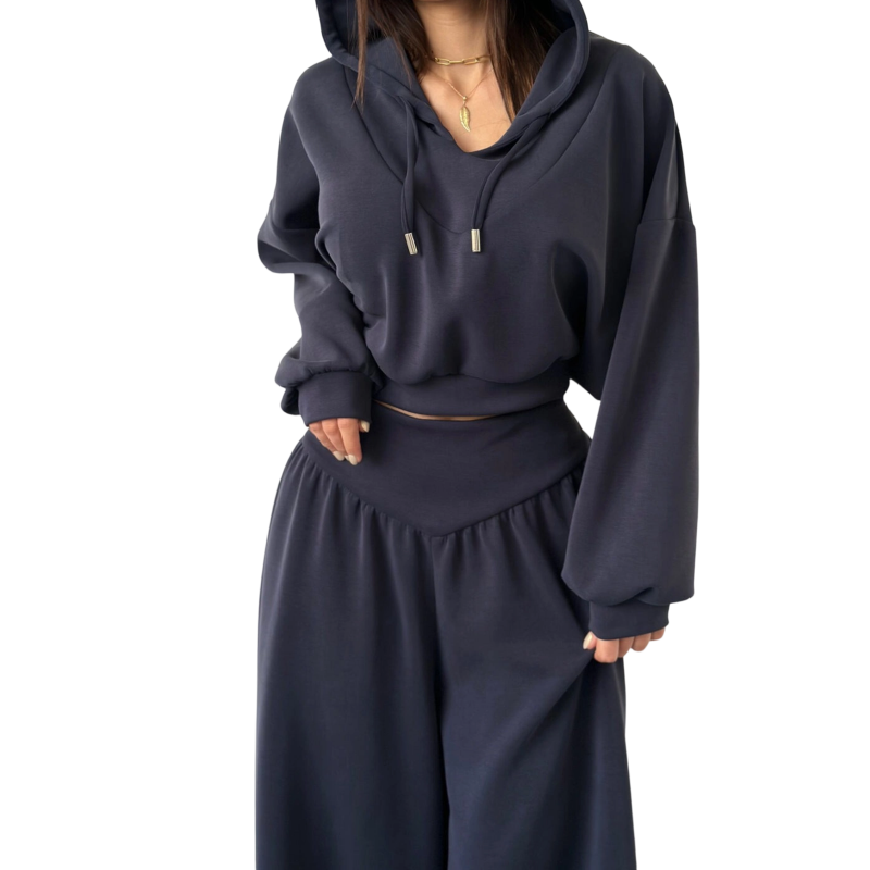 ⏰ Now only 50% off!👖🌞Women’s Crop Hoodie & Wide-Leg Pants | Effortless Street Style🎐