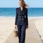 ⏰ Now only 50% off!⏰Women's Pinstripe Double-Breasted Suit Set