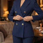 ⏰ Now only 50% off!⏰Women's Pinstripe Double-Breasted Suit Set