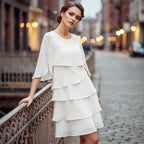 ⏰ Now only 50% off!🎁Women's Elegant Layered Ruffle Sleeve Dress – Effortless Style for Every Occasion💃