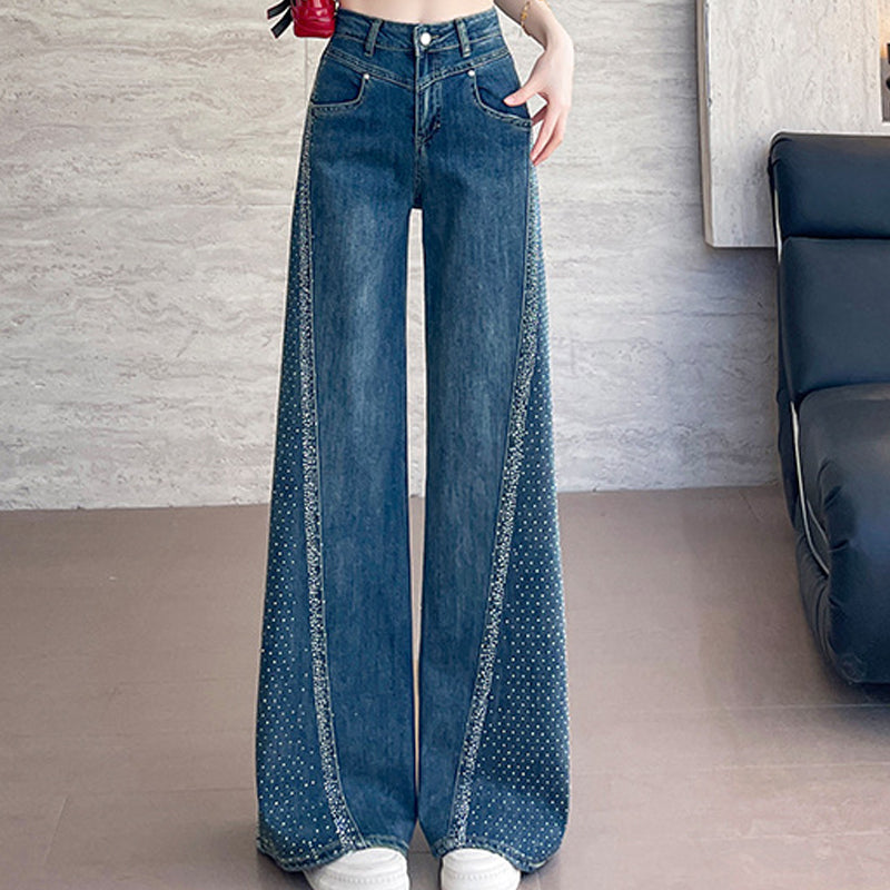 ⏰ Now only 50% off!💥Women's Rhinestone-Embellished Wide-Leg Jeans