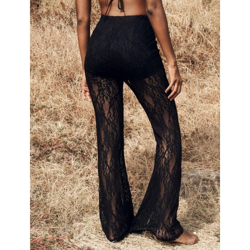 ⏰ Now only 50% off!🎉Limited Sale🎉Elegant Lace Flare Pants with High-Waisted Design