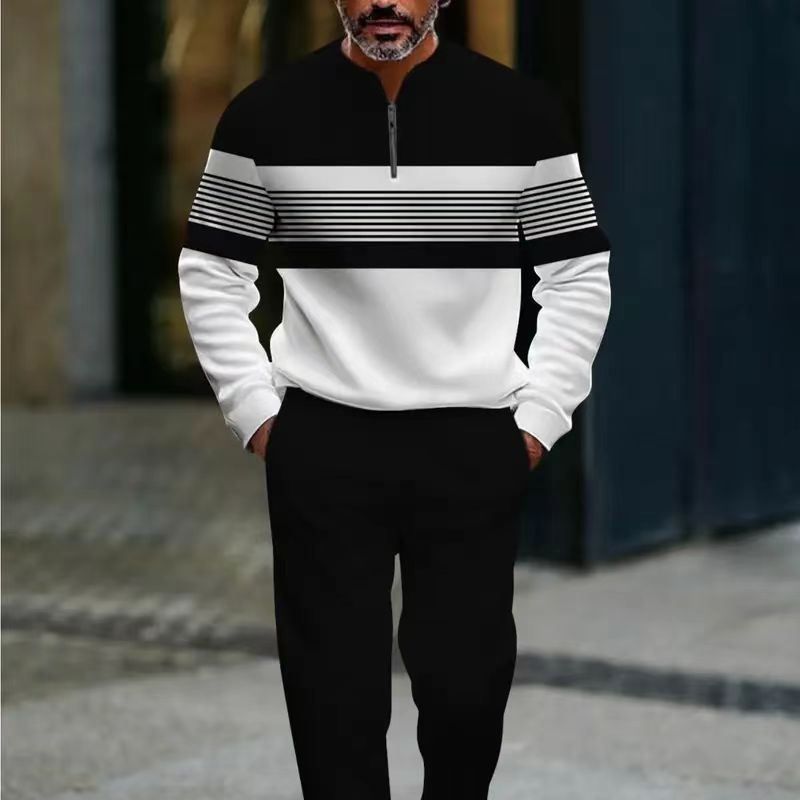 👕50% OFF NOW! 🔥 Men's Graphic Print Pullover & Pants Set 👖