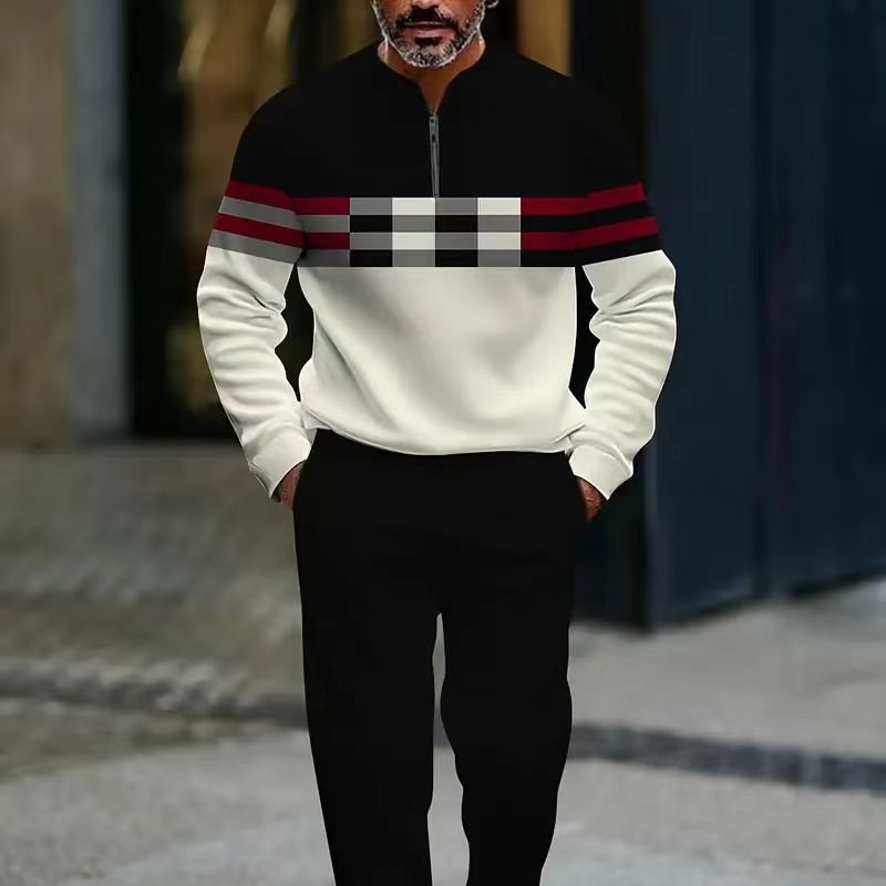 ⏳LAST DAY SALE 50% OFF💕Men's Graphic Print Pullover & Pants Set